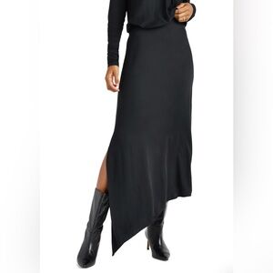 Splendid Chelsea Side Vent Asymmetric Maxi Skirt in black - size XS